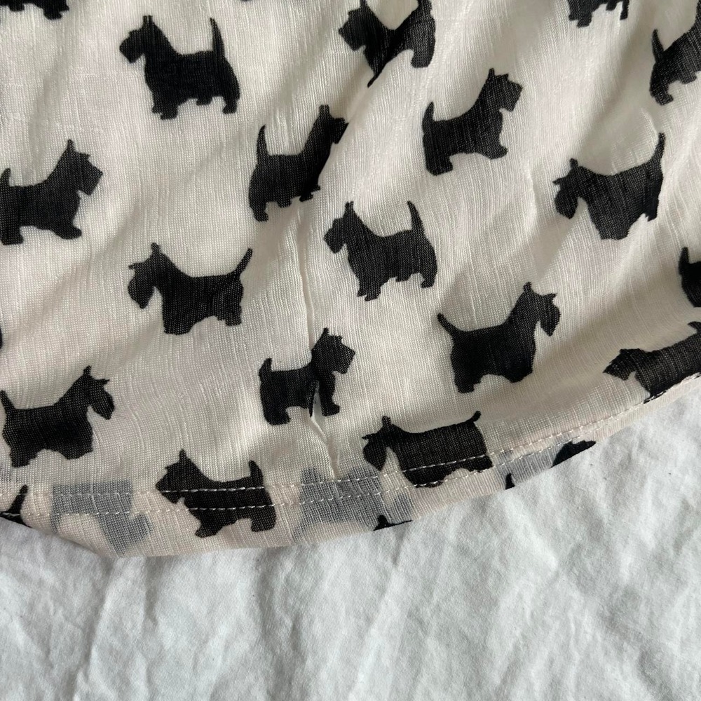 H&M Divided Top Small Cream & Black Scottie Dog Peter Pan Collar Y2K Indie - Picture 8 of 8